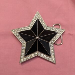 2010s Era Hot Topic Black and Silver Star Belt